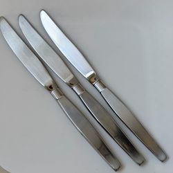 3pc Oneida Frostfire Dinner Knives 9” Stainless Community Satin
