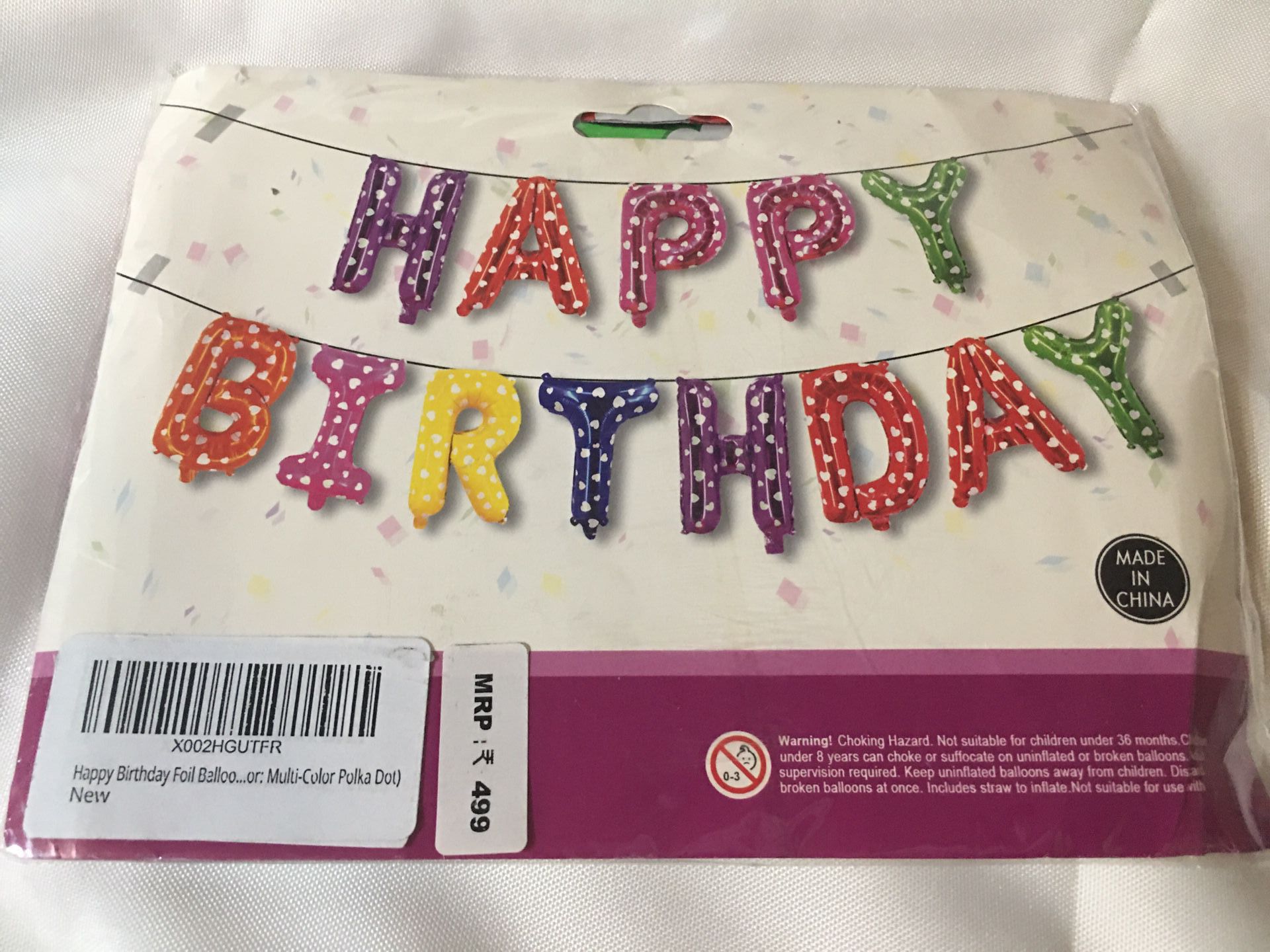 Happy Birthday Balloons Letter 