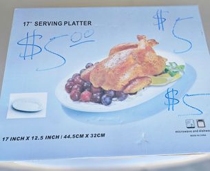 $5 🎀 17-inch white oval serving platter.