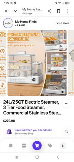 3-Tier Electric Food Steamer 24L