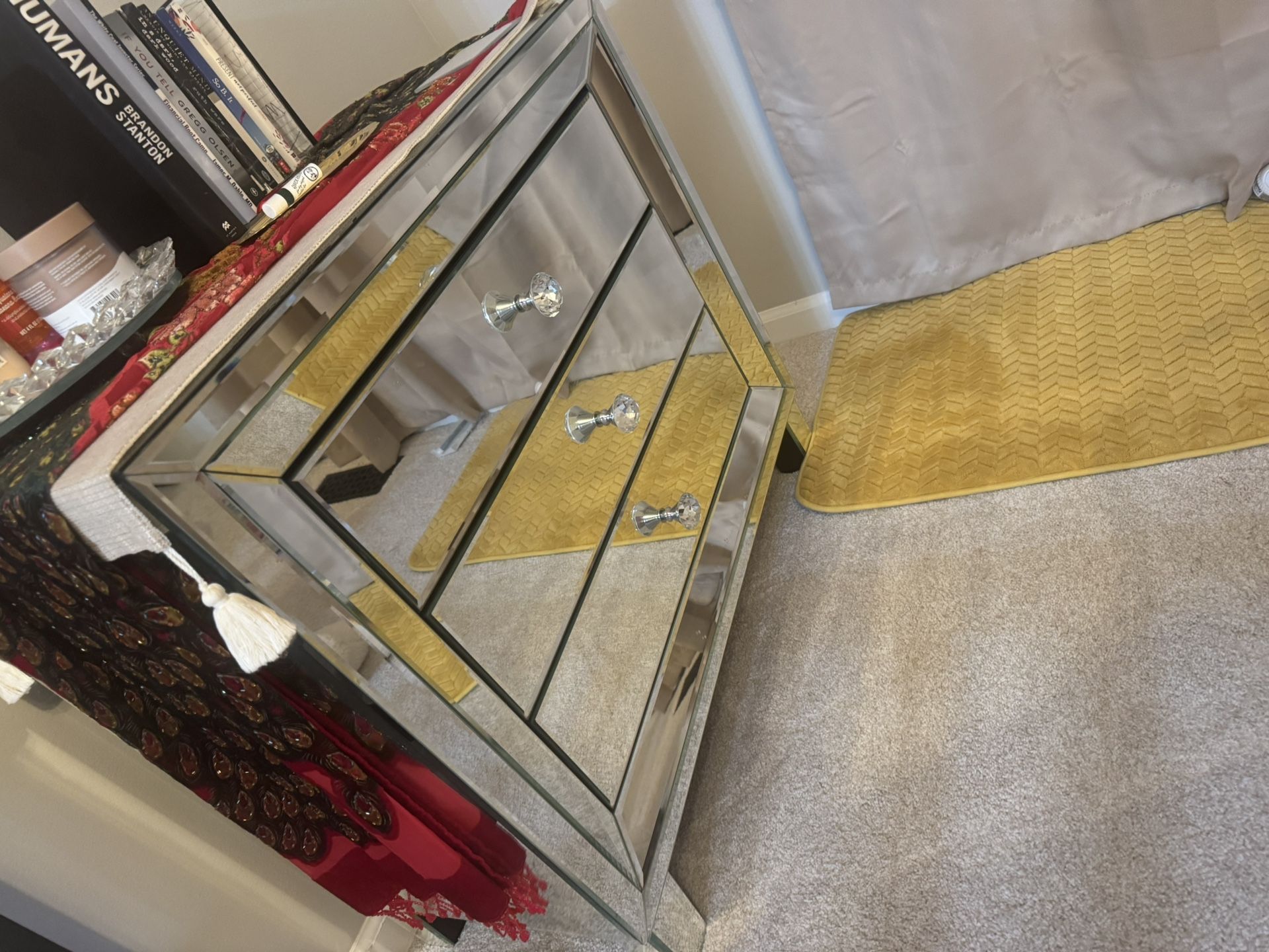 (Set of 2) Mirrored 3-Drawer Chest and night stand | stylecraft 