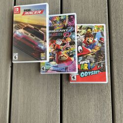 Super Mario Odyssey, Mario Kart 8 Deluxe, Super Street Racer All For Nintendo Switch