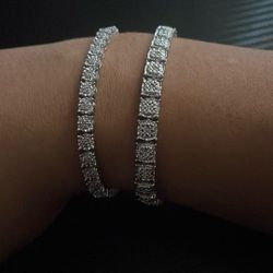 lab grown diamond tennis bracelet 7.5in
