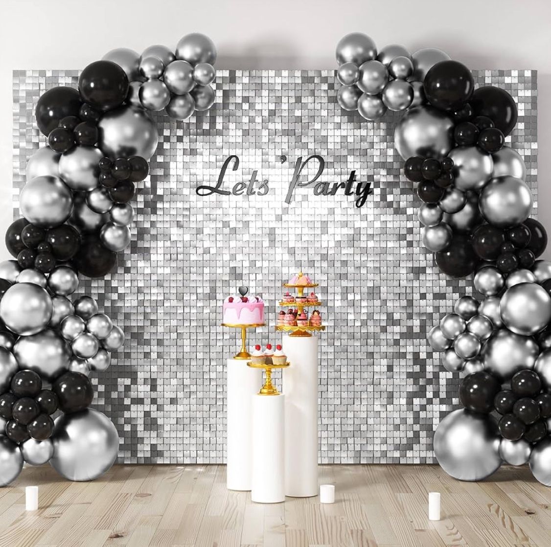 Silver Shimmer Wall Backdrop Party Decoration