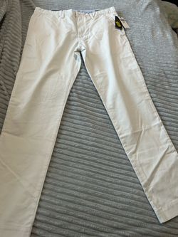 Polo Ralph Lauren Men's Straight-Fit Stretch Chino Pants in white.