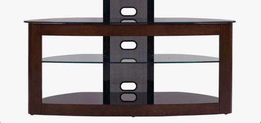 Dark Wood Framed Glass TV Stand