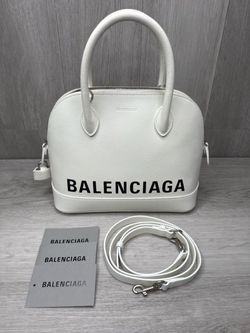 Balenciaga Ville Top Handle S 550645 White Leather Purse (A1D030809)