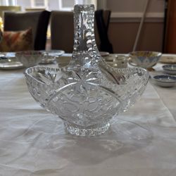 Crystal Glass Basket Bowl