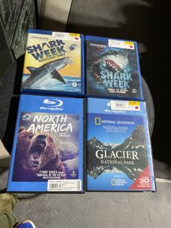 wildlife documentary Blu-ray lot- Shark Week, North America, Glacier National Park