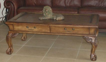 Unique Leathertop Map Table