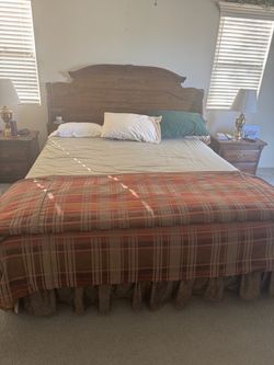 King Size Wooden Bed Frame with Headboard