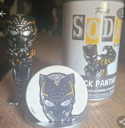 Brand New Coolest Looking Collectible Funko Soda Can With Figure Of Black Panther Wakanda Forever!