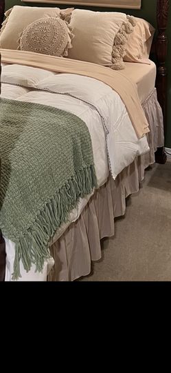 Dust Ruffle- Beige- Queen Size