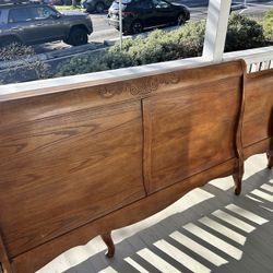 Solid Oak Queen Sleigh Bed Frame