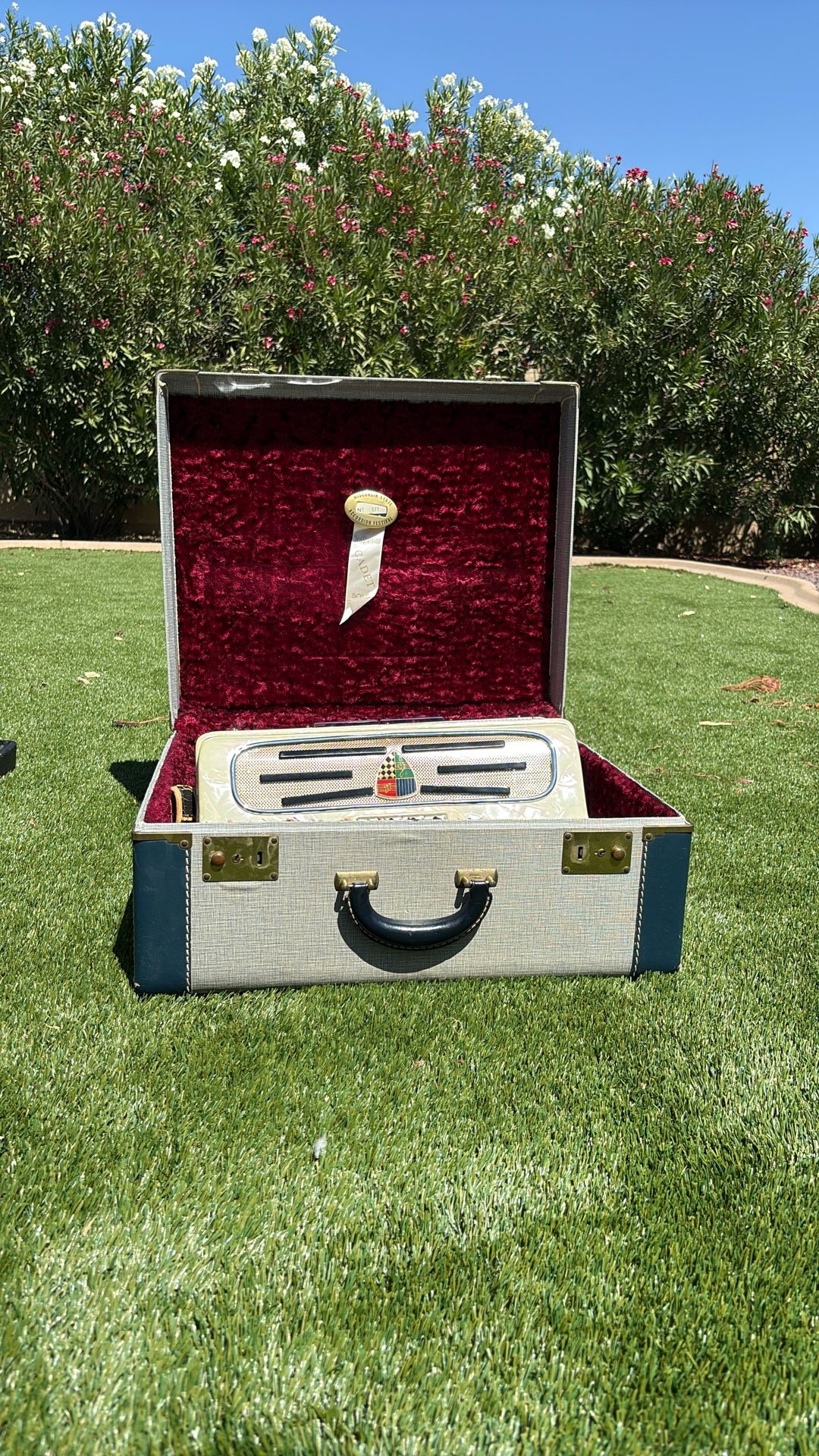 Vintage 1958 “Carol” Accordion – Fully Functional w/ Original Case + Festival Ribbon
