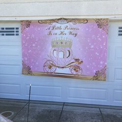 “A Little Princess is on Her Way” Backdrop/Banner