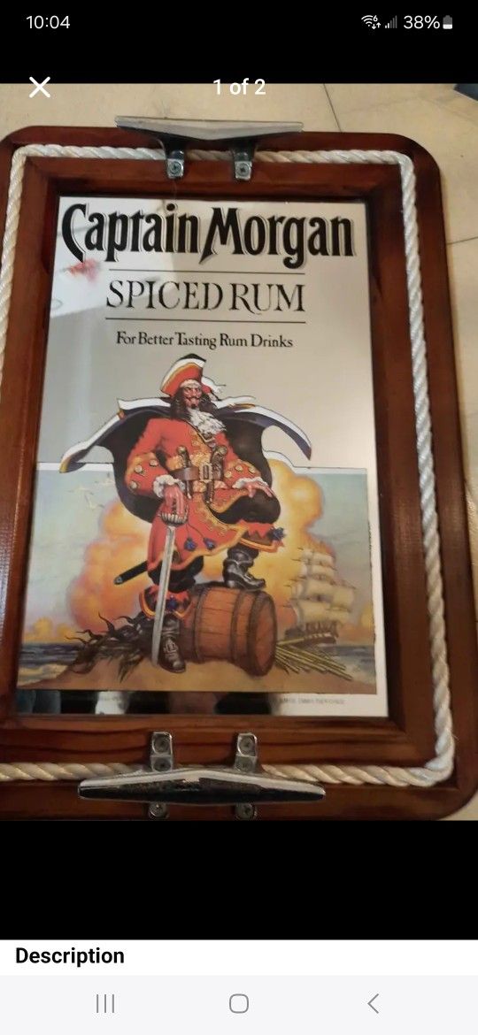 Captain Morgan Mirror For Bars Mancave Etc.