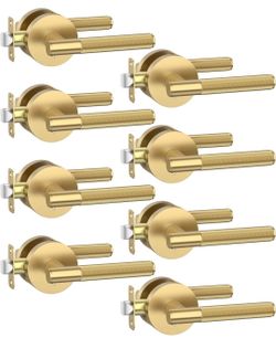Asidrama 8 Pack Champagne Bronze Privacy Interior Door Handles
Thumb-Turn Privacy Lock,Fits 1-3/8"-1-3/4" Doors,Adj. 2-3/8"-2-3/4" Latch,Heavy-duty Zi