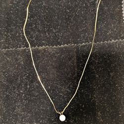 14k Real Gold Necklace with Fake Diamond