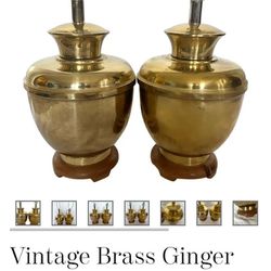 Vintage Ginger Jar Brass Lamps 