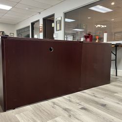 Mahogany Executive L Shaped Corner Desk And Matching Lateral File Cabinet 