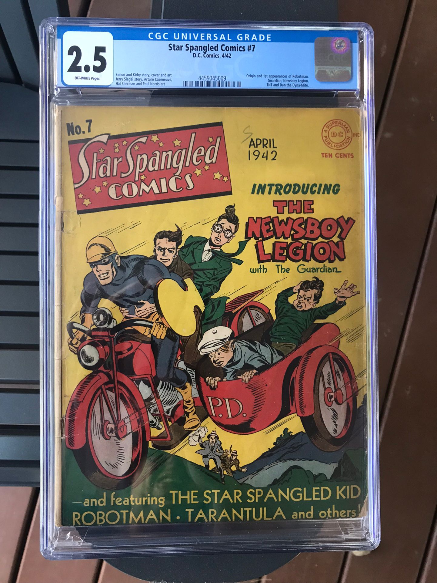 Star Spangled Comics #7 (1942) CGC 2.5 — 1st Guardian, Newsboy Legion & Robotman