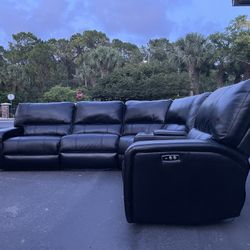 🛋️ Sectional Couch/Sofa - Recliner - Leather - Black - Delivery Available 🚛