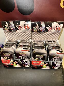 Black Bolt White Flare Mini Tin Display Case 8 Sealed Mini Tins