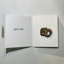 Apple 50th Anniversary Commemorative Rare Collectible Magnetic Enamel Pin