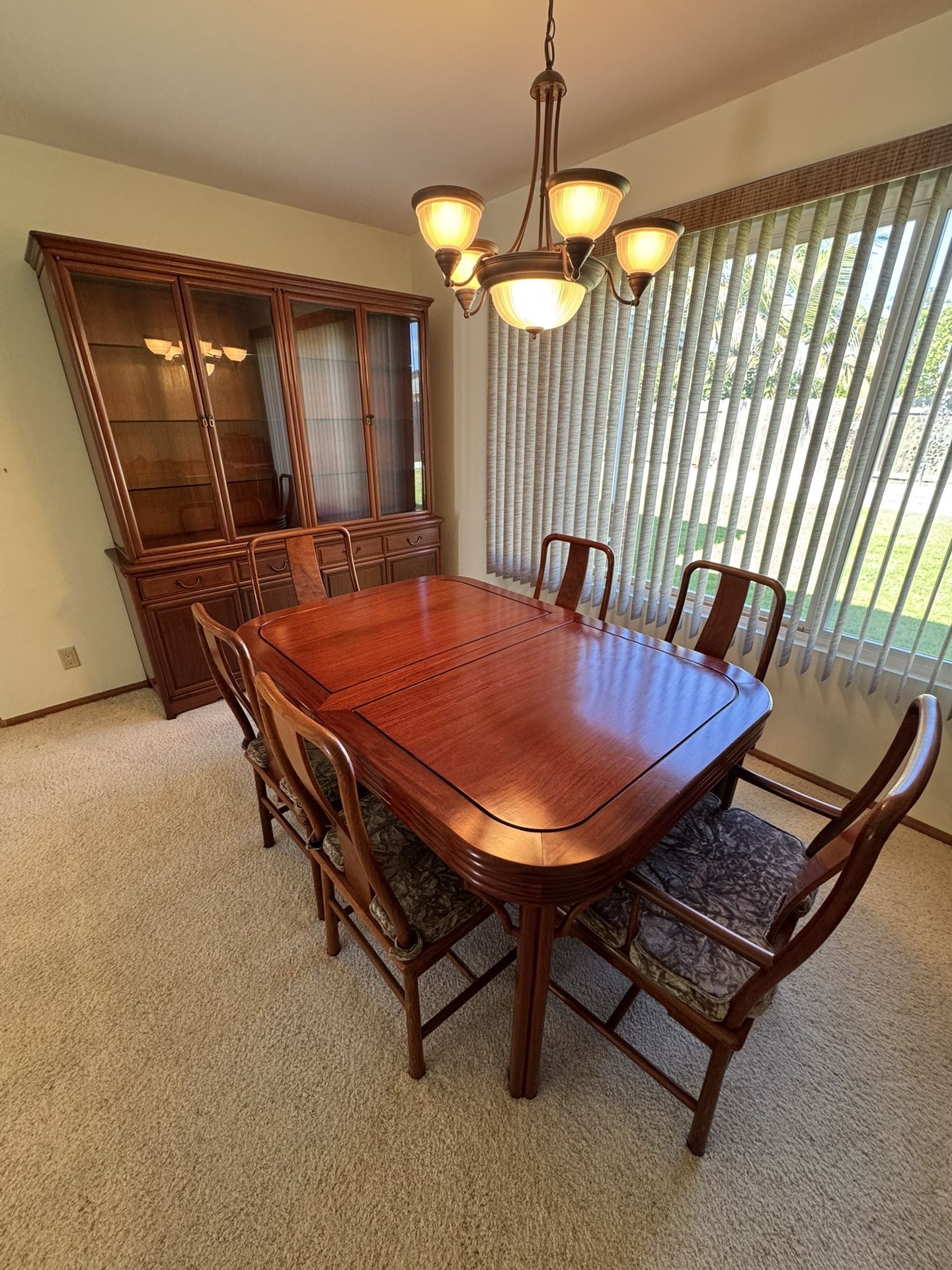 Dining Table hutch and Buffet Plus Silver Holder