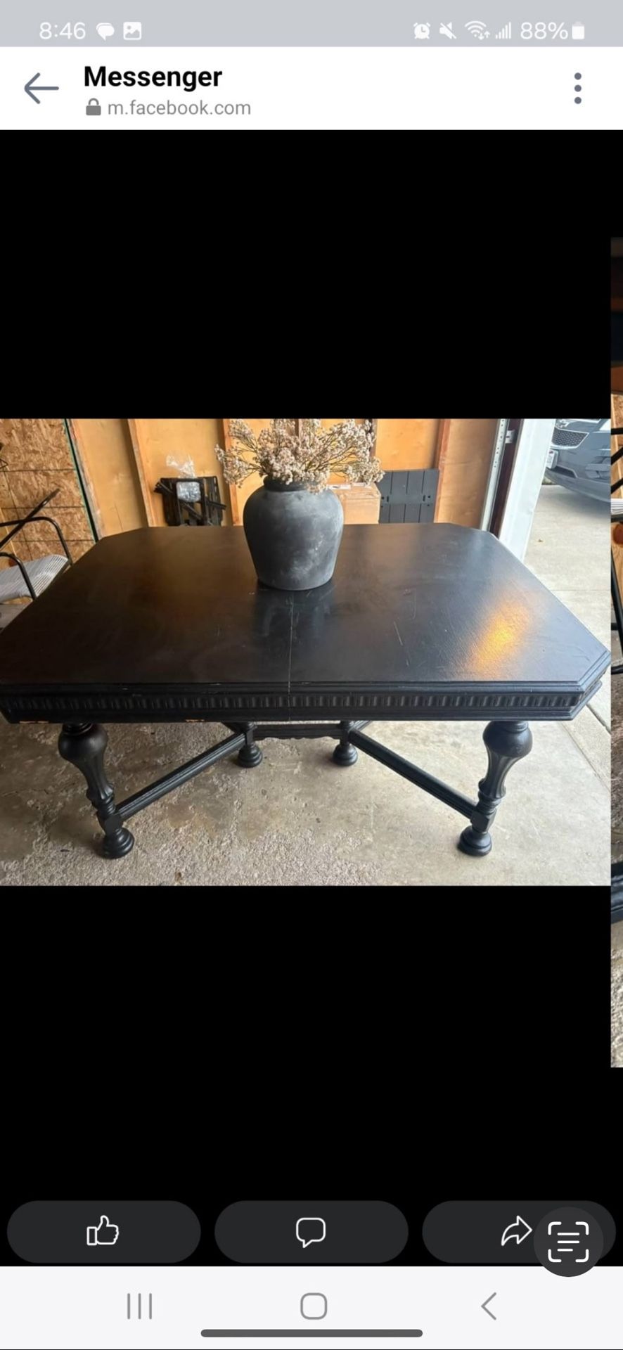 Black Vintage Antique Dining Table