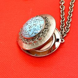 Costume Turquoise Locket Necklace 
