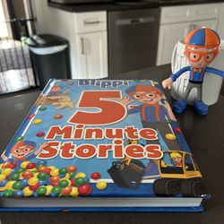 Blippi Hard Cover 5 Minute Stories Book And Bendable Character Both $8 Like New !!