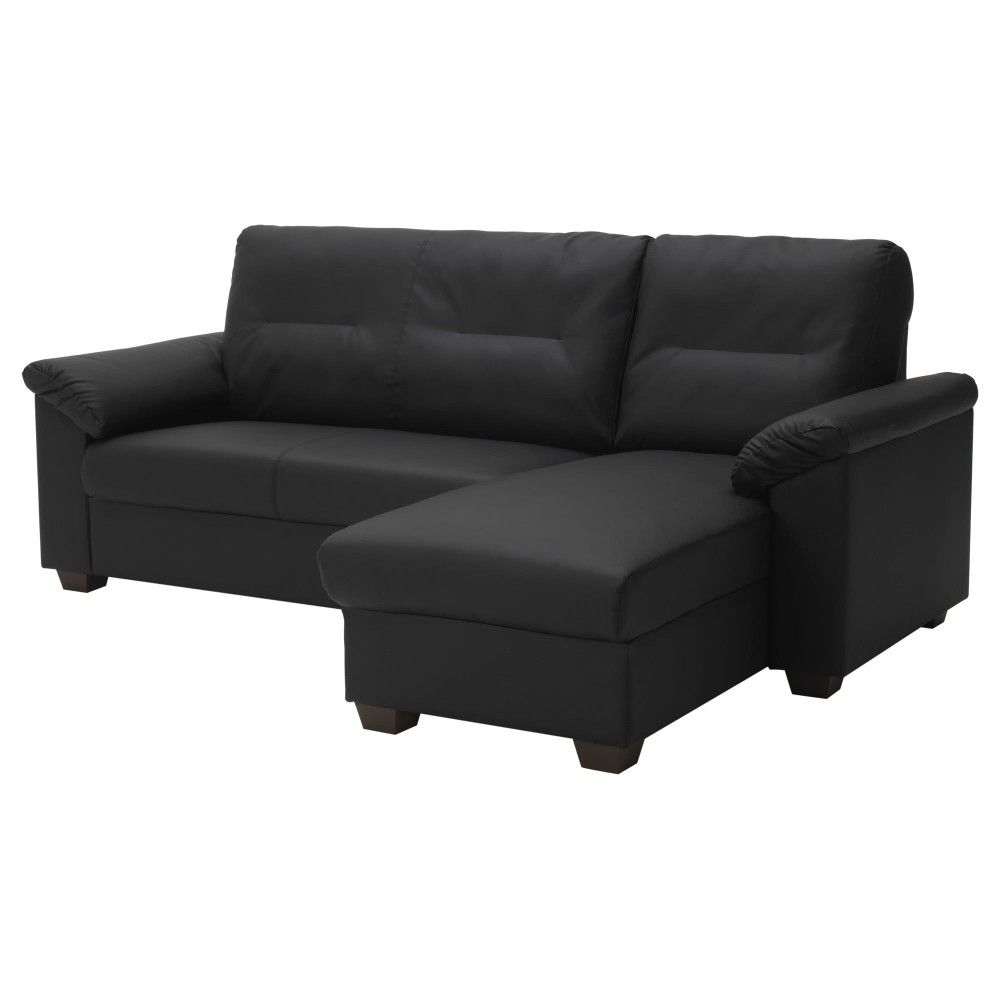 IKEA Black Couch Sectional with Chaise