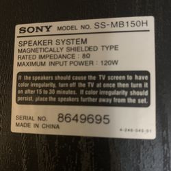 Sony Speakers SS MB -150H