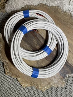 Lot of 2 White 2-Conductor Speaker Wire Coils 63 Ft Total Stranded Copper Audio