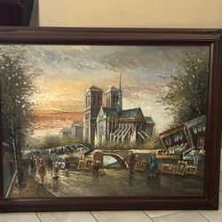 Oil Painting of Notre Dame