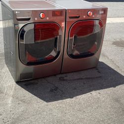 LG Front Load Washer And Stackable Gas Dryer Set 