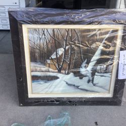 Canvas painting framed