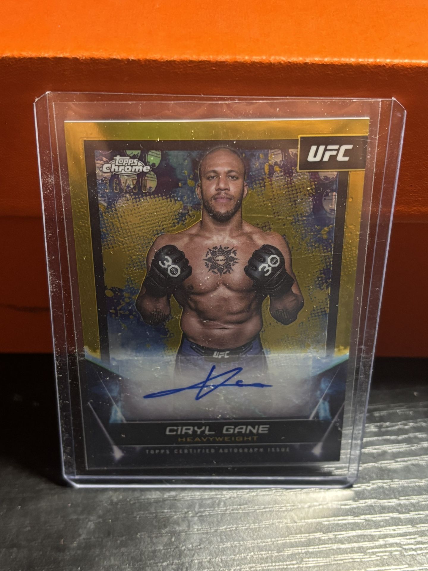 2024 Topps Chrome UFC Ciryl Gane Signatures Gold Refractor Auto #/50