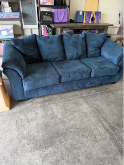 Ashley Furniture Blue Microfiber Sofa