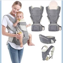 Baby Carrier, 6-in-1 Newborn to Toddler Carrier(7-50lbs), Front & Back Carrier with Detachable Hip Seat, Soft & Adjustable, All Seasons, Ideal for Mom