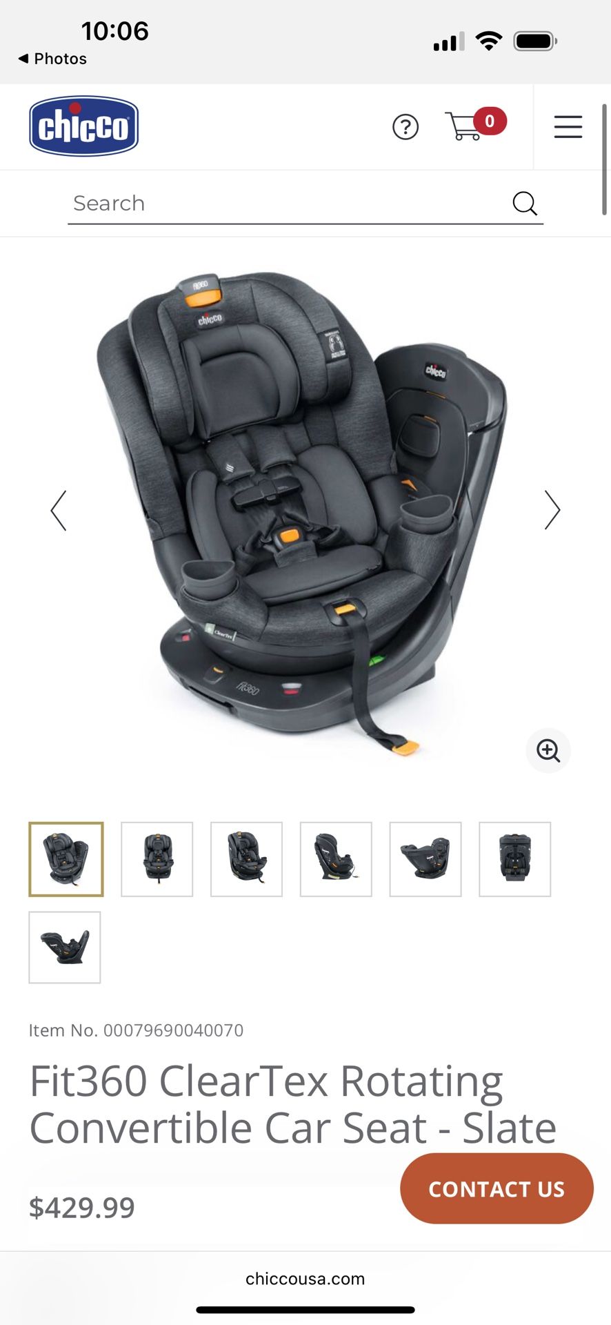 Chicco Fit360 ClearTex Rotating Convertible Car Seat