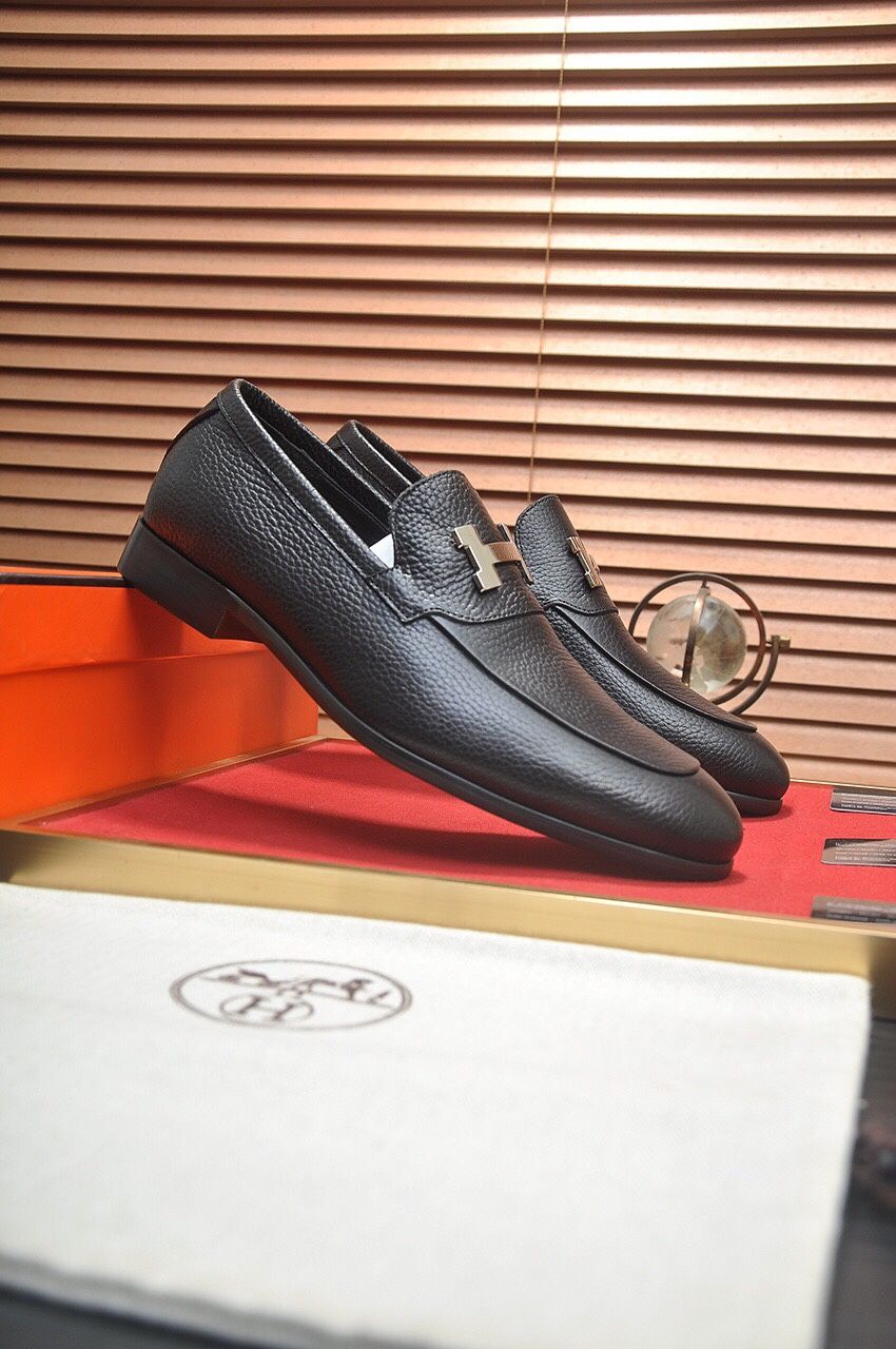 Hermes Men’s Leather Shoes With Box New 