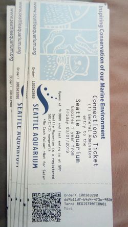SEATTLE AQUARIUM TICKETS!!!!!!!!!