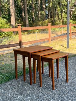 Mid Century Modern Danish Teak Nesting Tables by BRDR Furbo