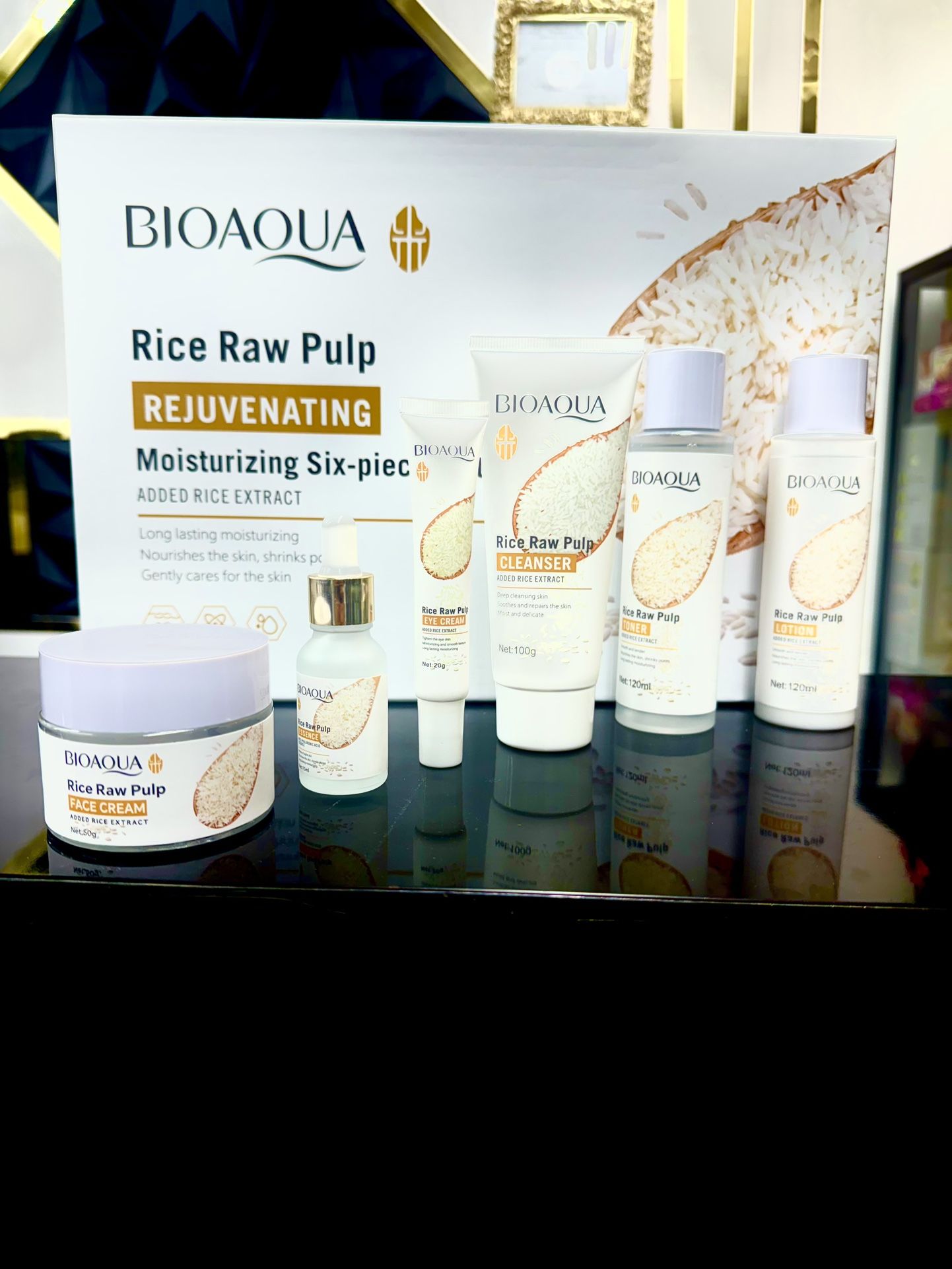 BIOAQUA Rice Raw Pulp Rejuvenating Skincare Set – 6 Pieces