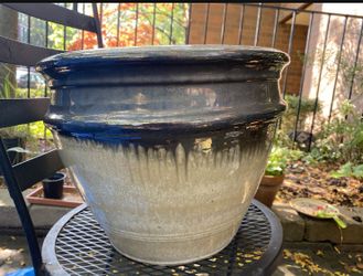 Ceramic Glazed Painted Planter Plant Pot 2 Gallon