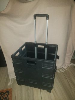 Staples Folding Rolling Crate Cart
