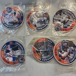 New York Mets 20th Anniversary Coin And Card Dunkin Donuts promotion lot Of 6
